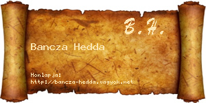 Bancza Hedda névjegykártya